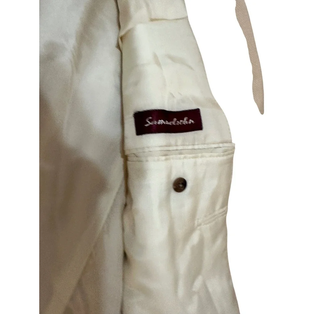 Michael Hayes Newport Mens Tall Long Blazer Jacket Beige‎ 44 Wool Silk Blend